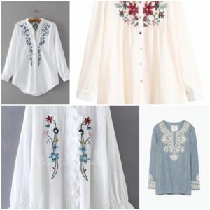 Cool white shirts with a touch of embroidery