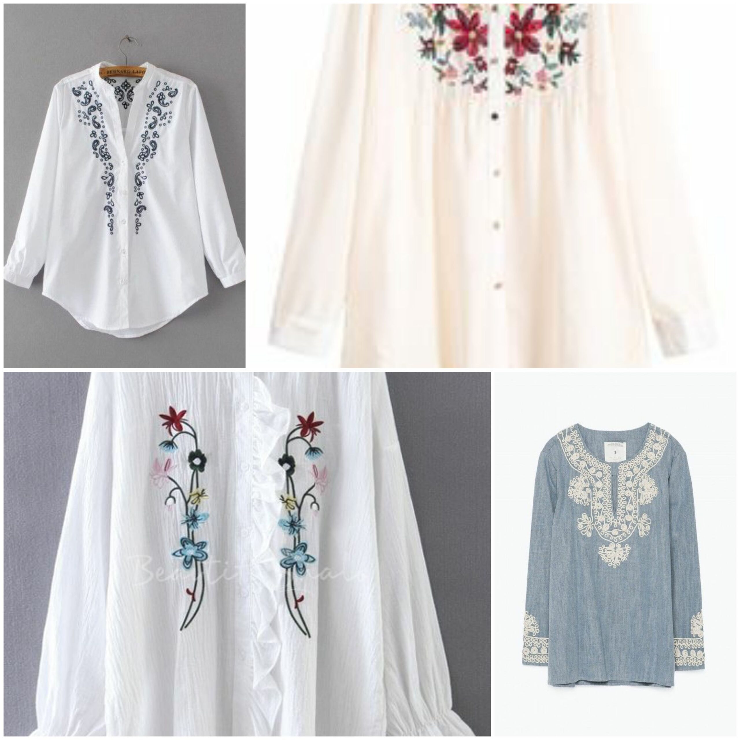 Cool white shirts with a touch of embroidery
