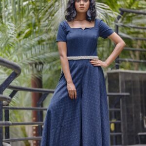 Blue Fit & flared jumpsuit