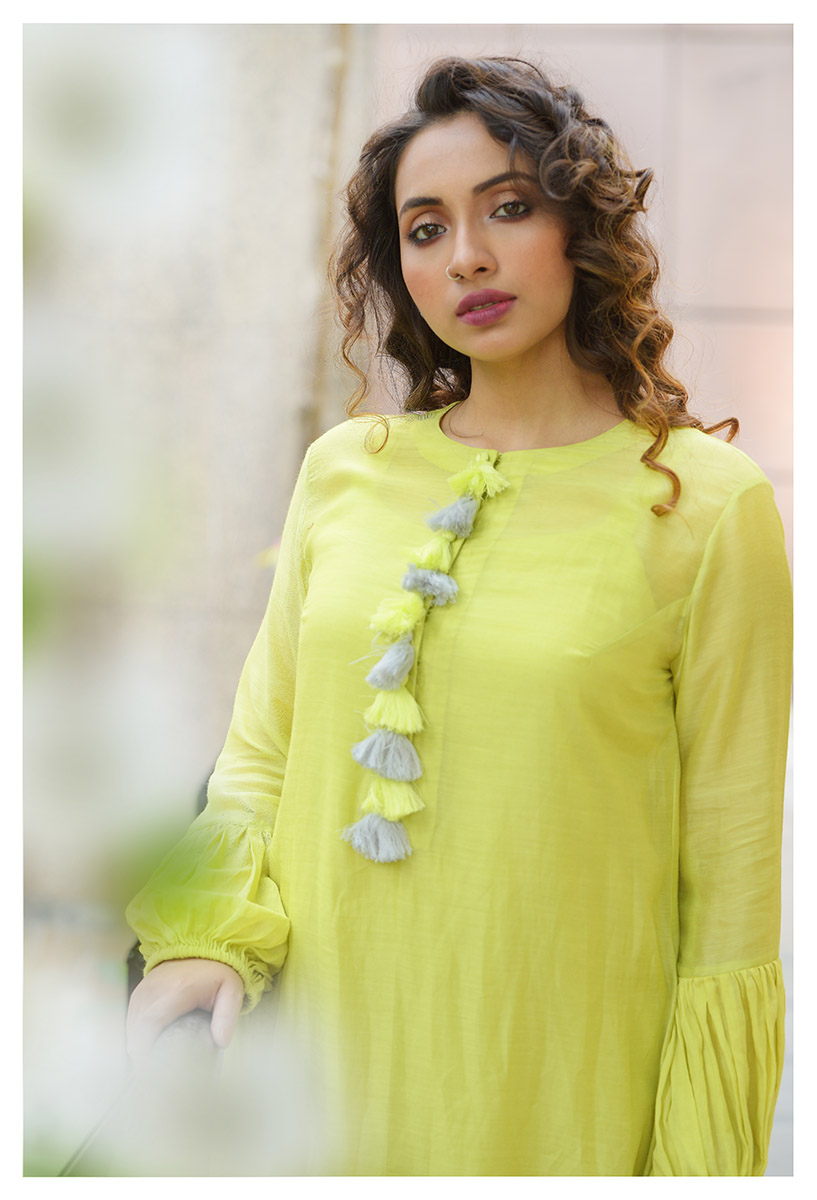 Shaded dye balloon dress