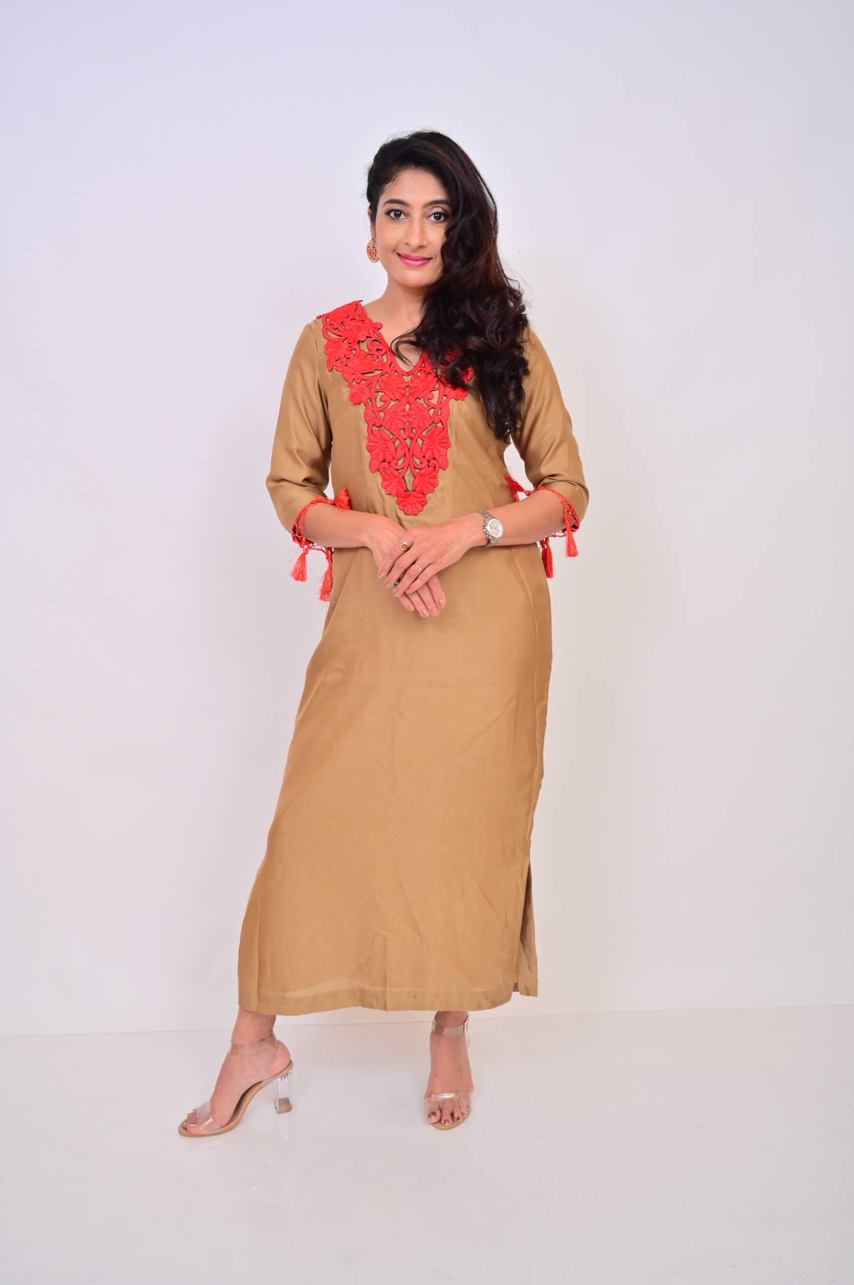 Dusty Gold long dress - Image 3