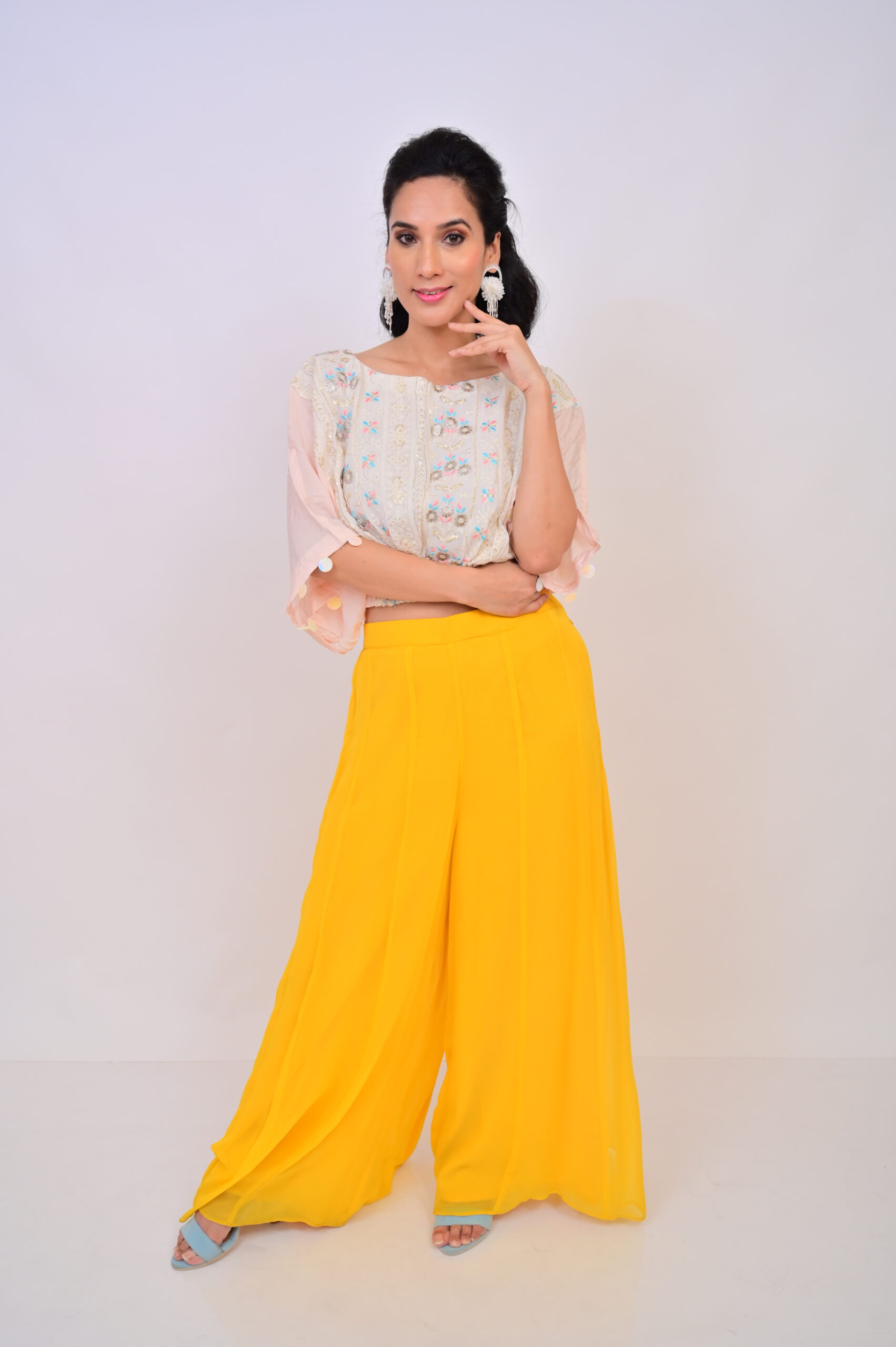 Kaftan top with Skirt pallazo