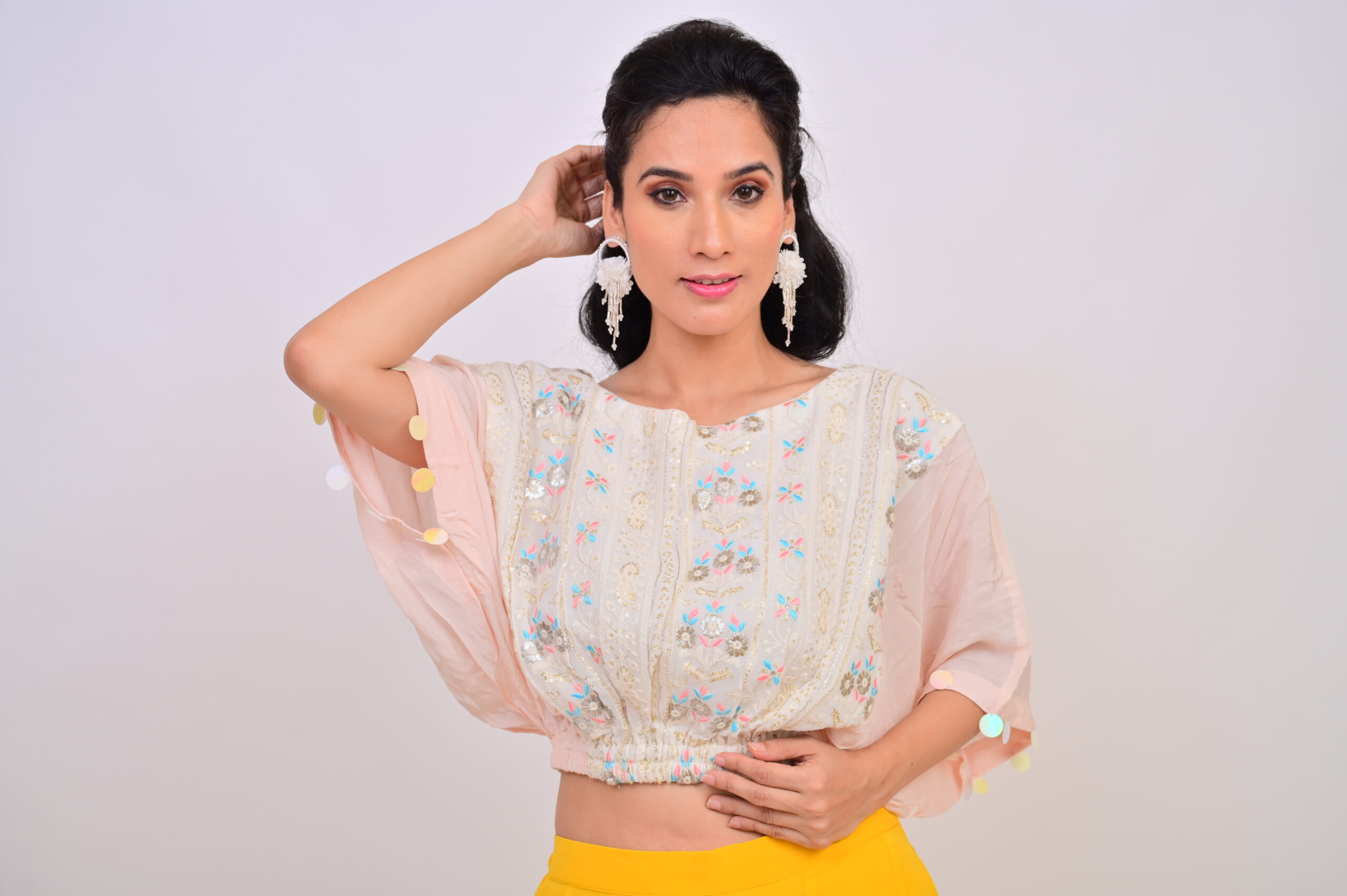 Kaftan top with Skirt pallazo - Image 4