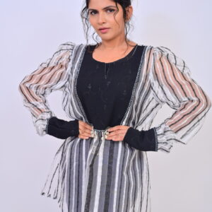 Organza striped top