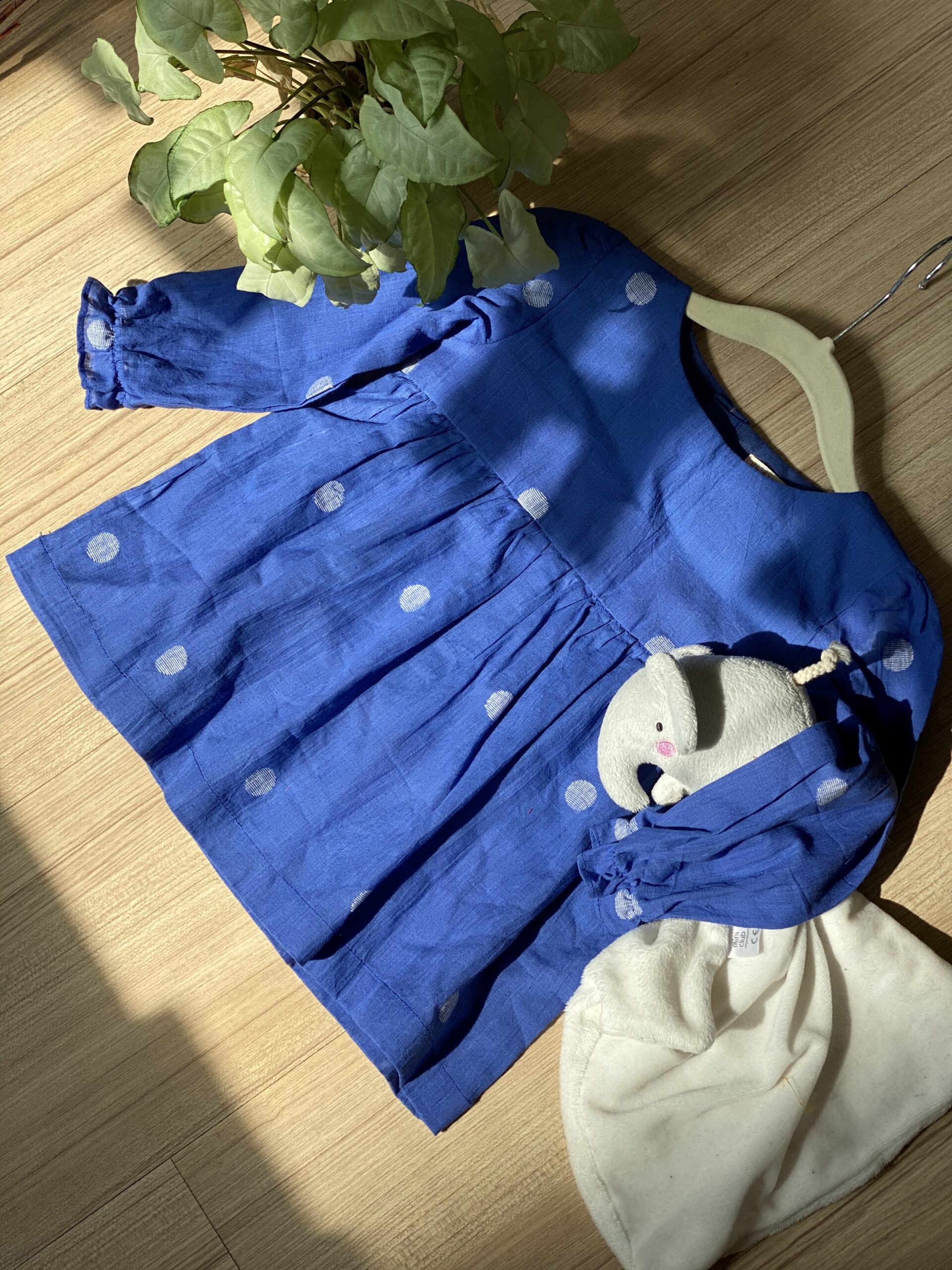 Blue baby polka dress